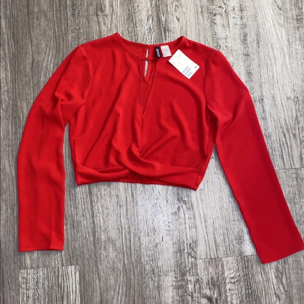 Size small h&m blouse bright red!